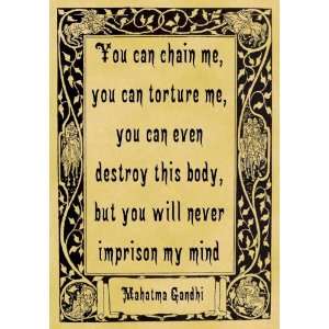   Poster Quotation Mahatma Gandhi Imprison My Mind