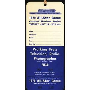  1970 All Star Game Offical Media Press Pass   Sports 