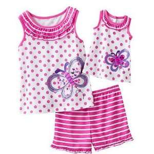  Matching GIRL Dollie & Me Clothes Pajamas Set   Pink 