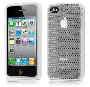   White FlexGrip Punch Flexible Silicone Gel Skin Case Cover iPhone 4 4S
