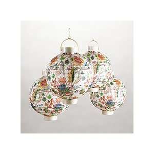 Indonesian Fruit Floral Battery Operated Lanterns, Pack of 