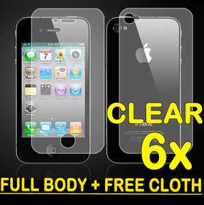   FRONT + BACK (FULL BODY) Screen Cover Shield Protector iPhone 4 4S 4G