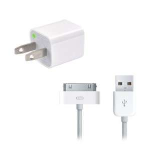   AC WALL CHARGER + USB SYNC DATA CABLE FOR IPHONE 3 3G 3GS 4 4s 4G IPOD
