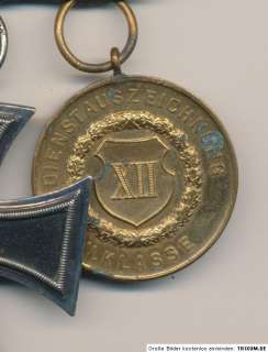 ORIGINAL german 3 medal bar Iron Cross EK2 and CROWN Military Cross 