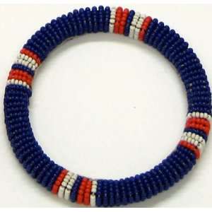  Maasai Blue Red and White Bangle Jewelry