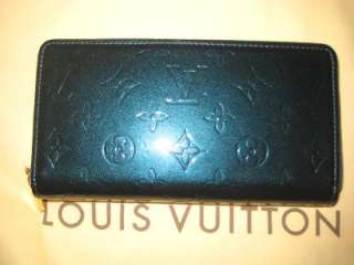 Authentic Louis Vuitton Zippy Wallet Monogram Vernis Bleu Infinity $ 