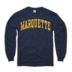  Marquette Golden Eagles Navy Arch Long Sleeve T Shirt 