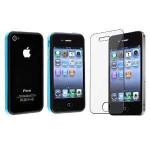  / Black Bumper TPU Case with Aluminum Button for Apple® iPhone® 4 