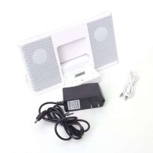  White Portable Speaker Dock for iPod iPhone  CD PC   US 