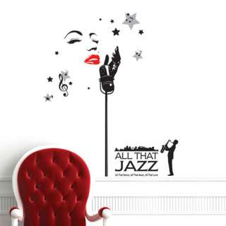 jazz singer wall removable decal sticker