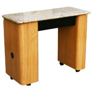  Elsa Manicure Table   LIght wood/ Brown granite top 