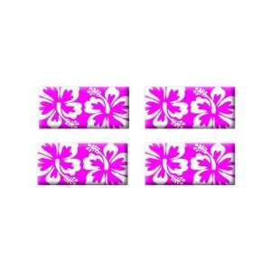  Hibiscus Flowers   3D Domed Set of 4 Stickers Automotive