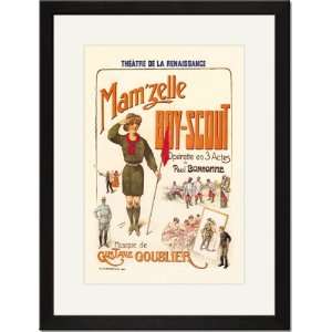  Black Framed/Matted Print 17x23, Mamzelle Boy Scout