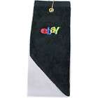  Logo Embroidered Golf Towel, BLACK/GRAY   NEW
