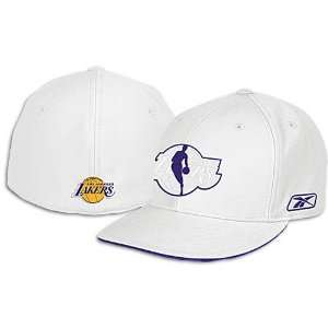  Lakers Reebok NBA Magnify Fitted Cap   White Sports 