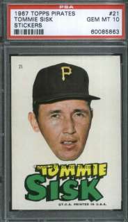 1967 Topps Pirates Stickers Complete set #2   7 PSA 10  