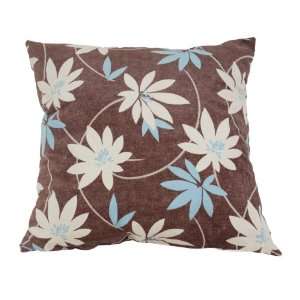 Pillow Perfect Jaqui Flocked Floral Decorative Square Floor Pillow, 23 