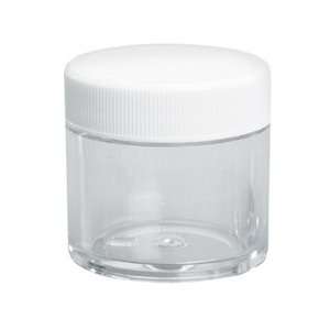 Clear Jar White Lid 1 Oz 