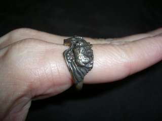 Vintage Etched Eagle Bear Lion Band Sterling 925 Ring  
