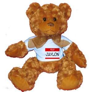  HELLO my name is JAYLON Plush Teddy Bear with BLUE T Shirt 
