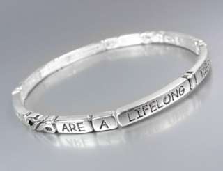 INSPIRATIONAL Thin 4mm FRIENDS ARE A LIFELONG TREASURE Links Stretch 