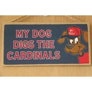  My Dog Digs MLB St. Louis Cardinals Wood Door Sign 5 x 