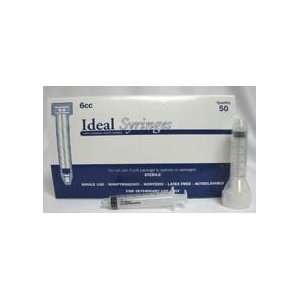  Ideal Instruments Syringe 6Cc Luer Lock 50/Box Health 