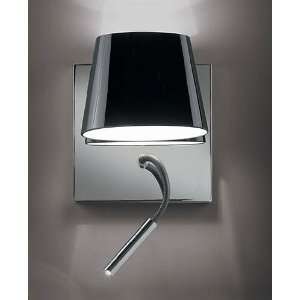 Luccas AP20 wall sconce   chrome, with one switch, black, 110   125V 