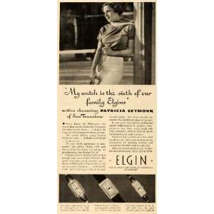   Ad Elgin National Watch Co Patricia Seymour Jewel   Original Print Ad