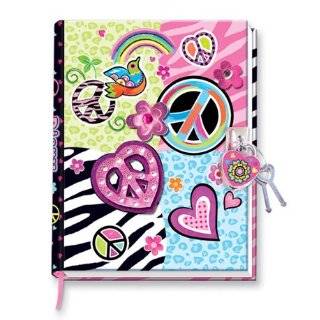   Zebra Girls Diary with Heart Lock and Keys. Hardcover Secret Journal