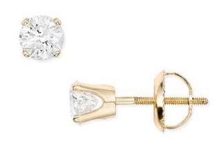 CT Diamond Studs with Round Natural Diamond in 14KT Yellow Gold 