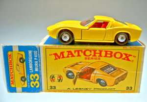 Matchbox RW 33C Lamborghini Miura yellow frosted rear window m/b 