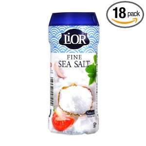LIOR Sea Salt Fine Table Salt Round, 8.8 Ounce Boxes (Pack of 18)