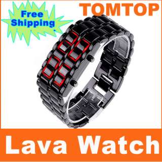 Digital Lava Iron Style Men Lady Sport Red LED Watch  