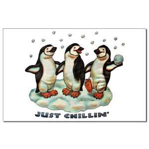   Poster Print Christmas Penguins Just Chillin in Snow 