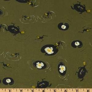  44 Wide West Hill Lily Pads Olive Fabric By The Yard 