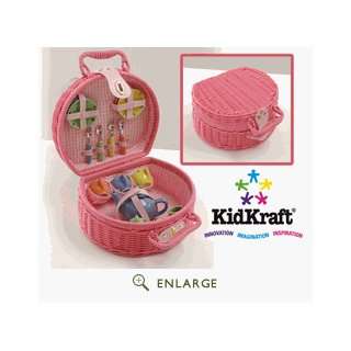  Kidkraft Lil Doll Tea Set w/Pink Basket KK64601 Out Of 