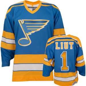 St. Louis Blues Mike Liut Vintage Throwback Jersey