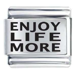  Enjoy Life More Italian Charms Bracelet Link Pugster 