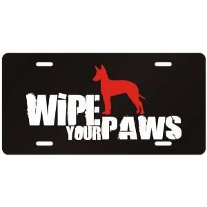   Terrier / Wipe Your Paws  License Plate Dog