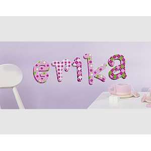 Painted wooden wall letter   kids sweet pattern Personalization By 