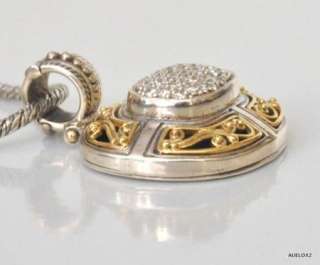 Magnificent New KONSTANTINO SS 18K Gold Diamond Pendant Necklace 
