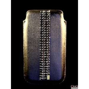 Bling, Crystal, iPhone 4 & 4S Pouch Faux Leather Case, Handmade with 