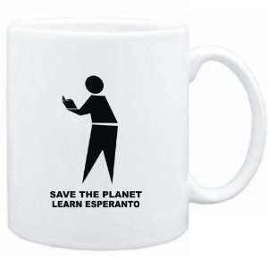 Mug White  save the planet learn Esperanto  Languages  