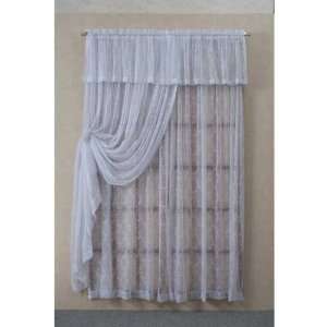  Lattice Crush Lace Curtain Panel Valance