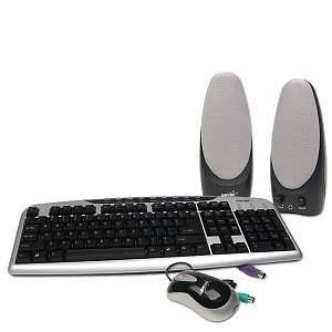  PS/2 Keyboard, Mouse, & Speaker Kit (Silver/Black 