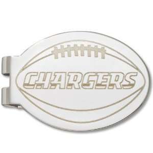   Chargers Silver Plated Laser Engraved Money Clip