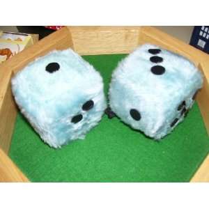  Large Fuzzy Blue Dice Set Toys & Games