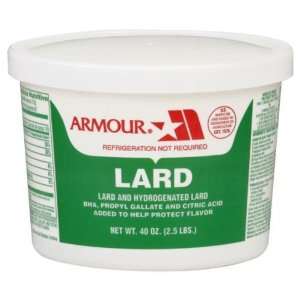 Armour, Lard Pail, 2.5 LB (Pack of 12) Grocery & Gourmet Food