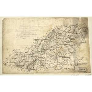  1871 Civil War map of Landowners, Virginia, Orange